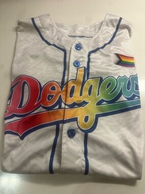 Los Angeles Dodgers Rainbow Script Button-Front Jersey